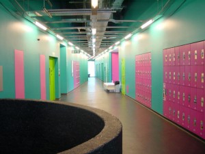 imagem do interior do Laban Dance Centre, em Londres, criado por Herzog&DeMeuron